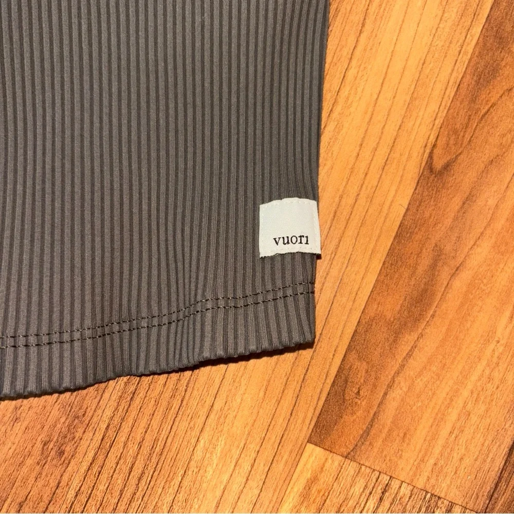 Vuori Ribbed Cropped Tank Top in Olive - Picture 3 of 5